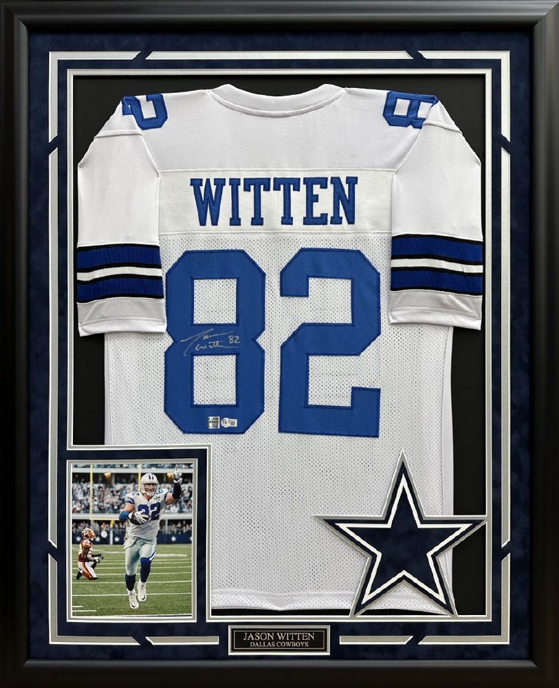 JASON WITTEN AUTOGRAPHED HAND SIGNED CUSTOM FRAMED DALLAS COWBOYS JERSEY